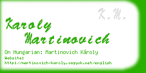 karoly martinovich business card